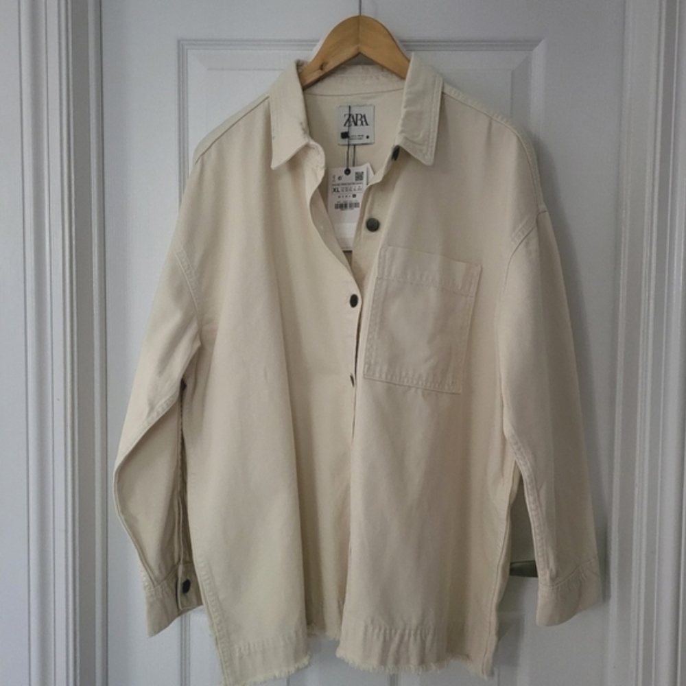 Zara Cream Button-Up Jacket - Picture 2 of 15